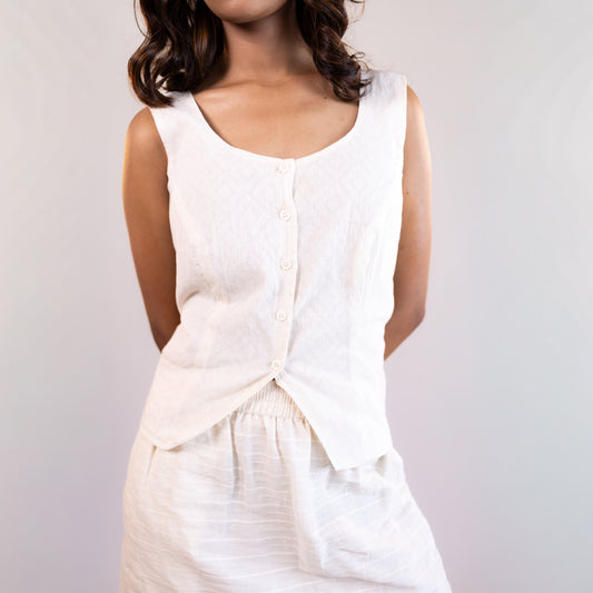 White Scoop Neck Top
