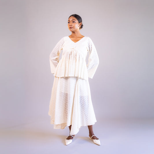 White Bell Sleeve Top