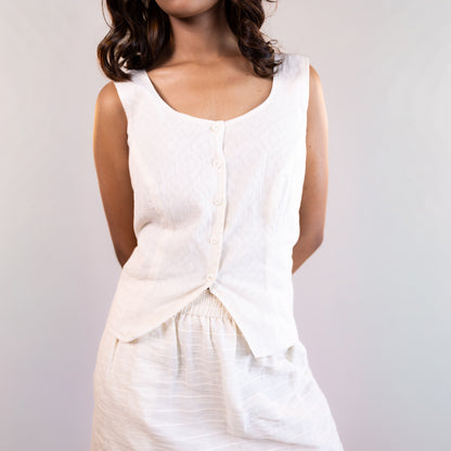 White Scoop Neck Top