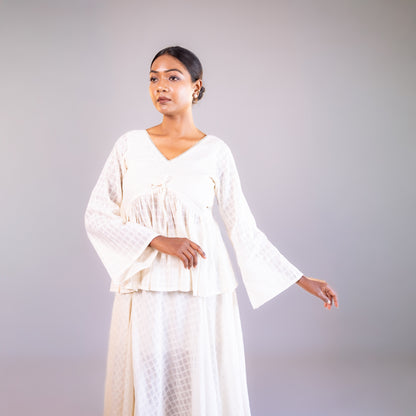 White Bell Sleeve Top