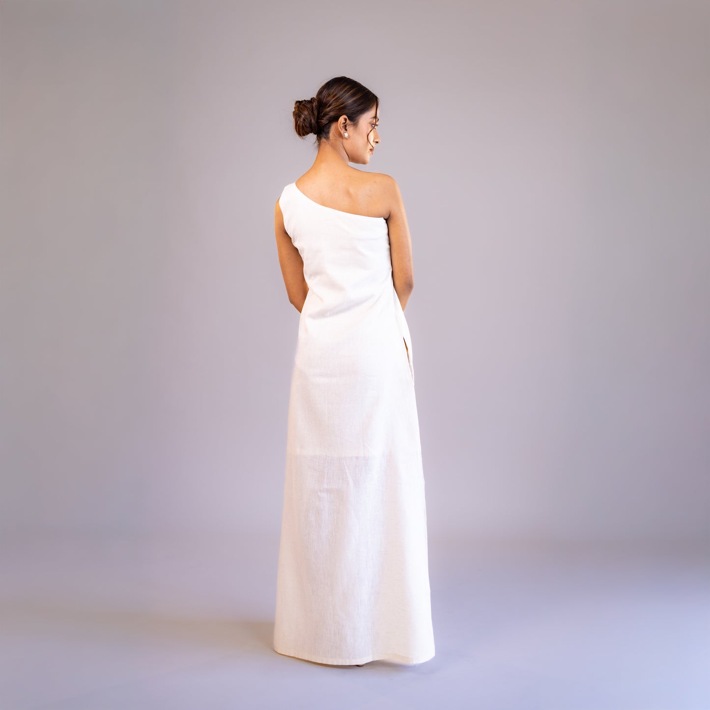 One Shoulder White Dress