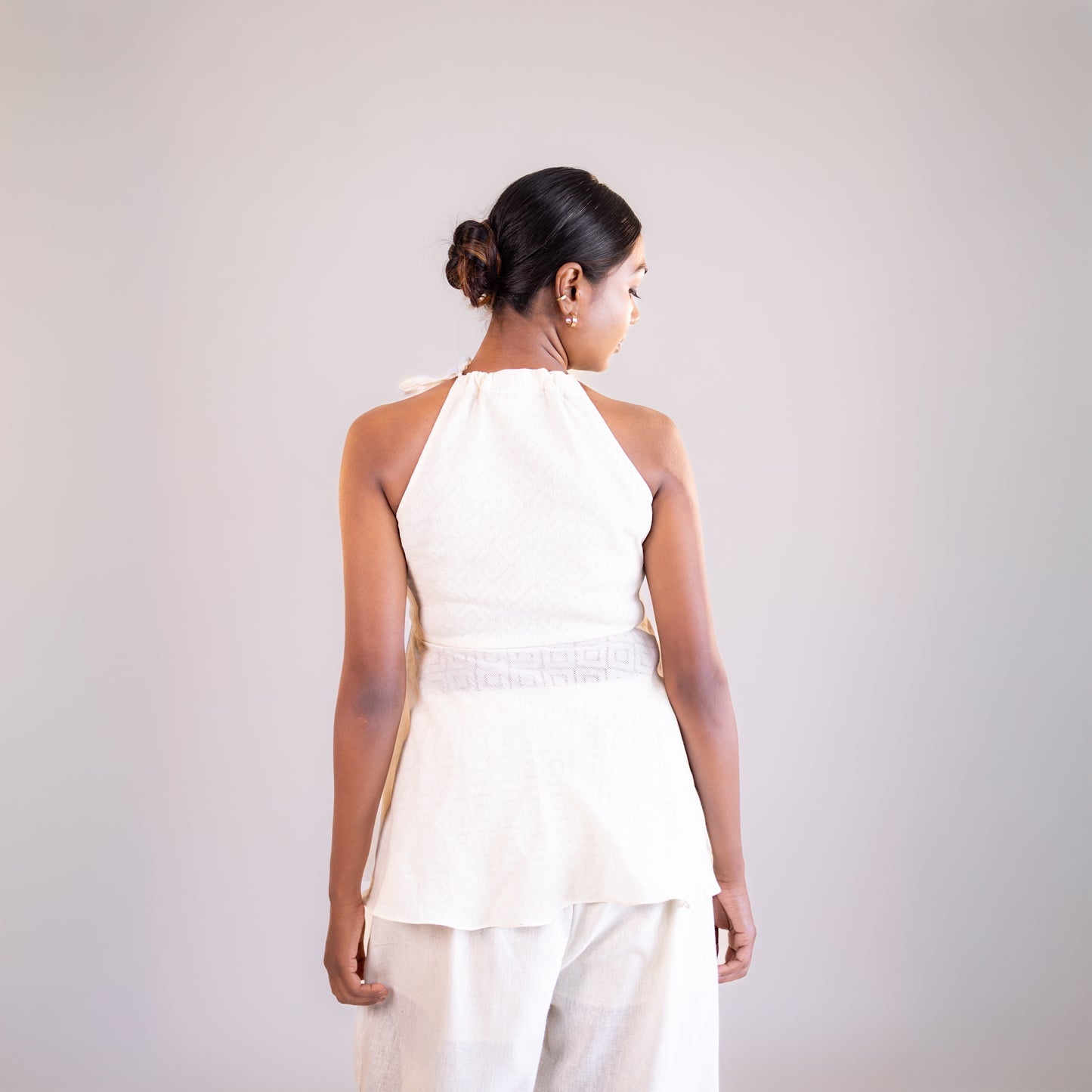 White Halter Neck Top