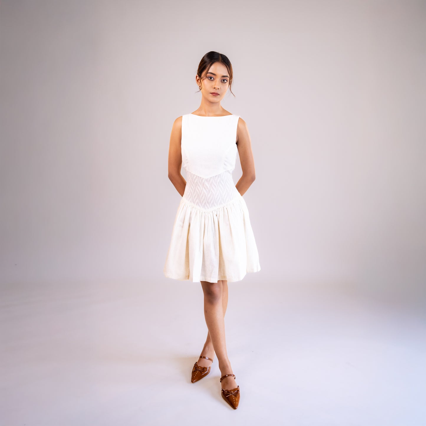 Knee Length White Dress