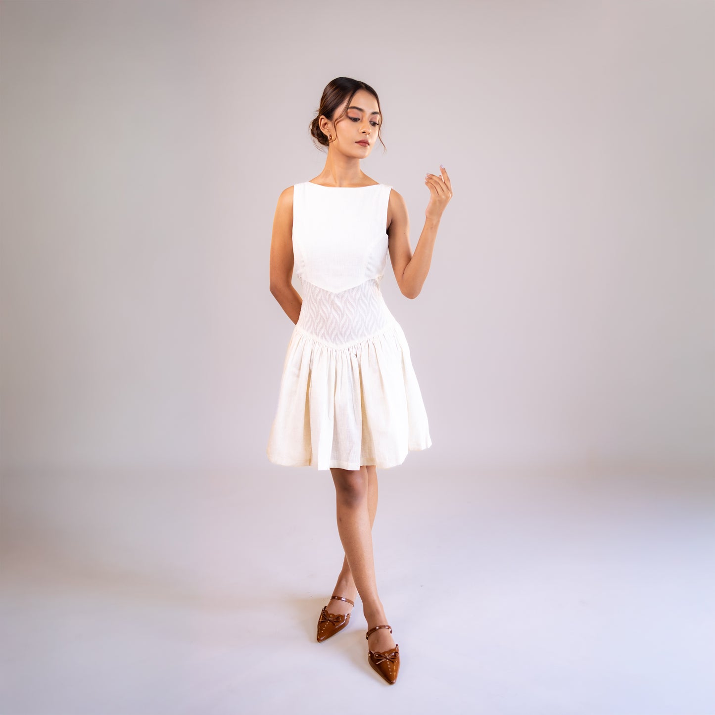 Knee Length White Dress