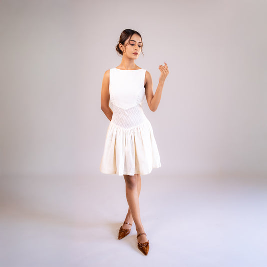 Knee Length White Dress