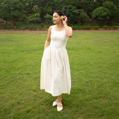 Checked Midi Dress