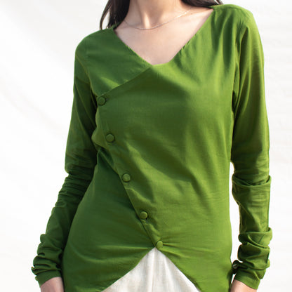 Olive Full Sleeve Angarakha Top
