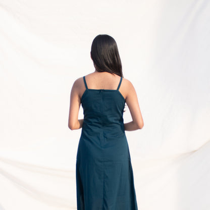 Teal Solid Slip Dress