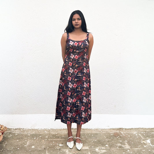 Black Button Down Midi Dress