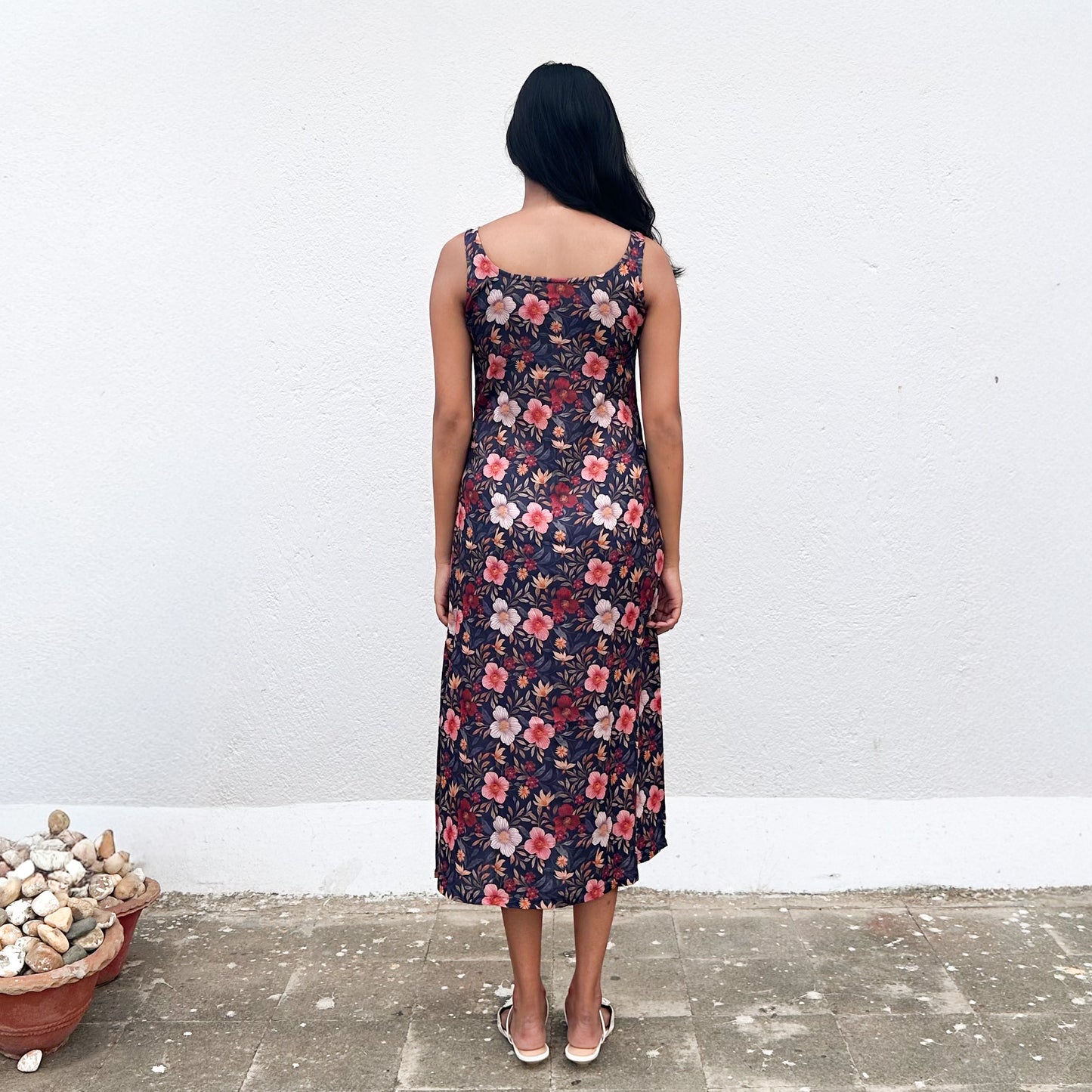 Black Button Down Midi Dress