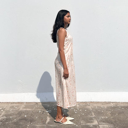 Apricot Button Down Midi Dress