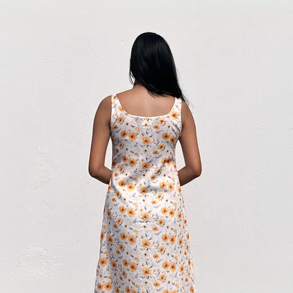 Yellow Button Down Midi Dress