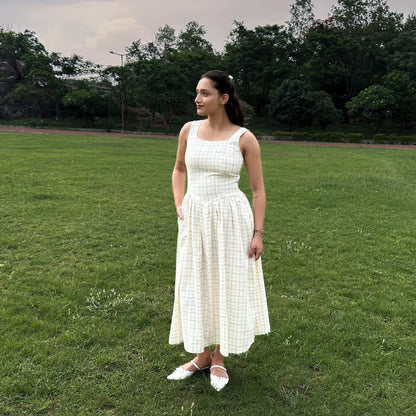 Checked Midi Dress
