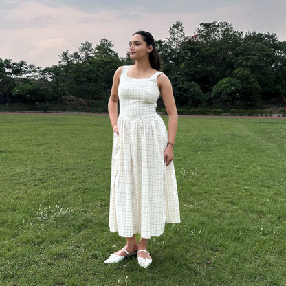 Checked Midi Dress