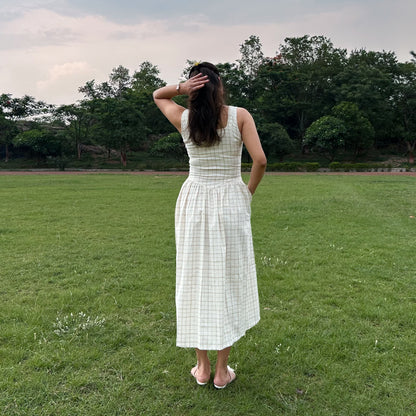 Checked Midi Dress