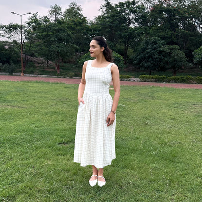 Checked Midi Dress